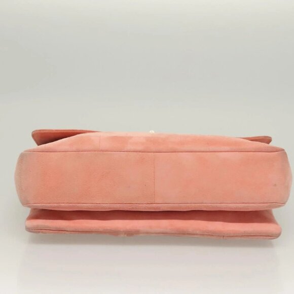 CHANEL Choco Bar Chain Shoulder Bag Suede Pink CC Auth 130967 - Picture 5 of 16